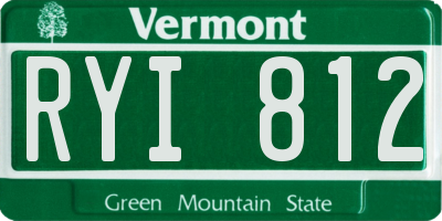 VT license plate RYI812