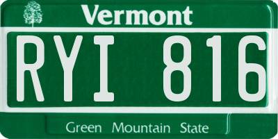 VT license plate RYI816