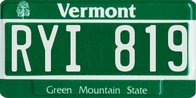 VT license plate RYI819