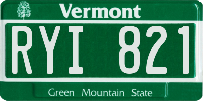 VT license plate RYI821