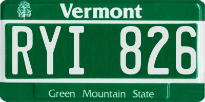 VT license plate RYI826