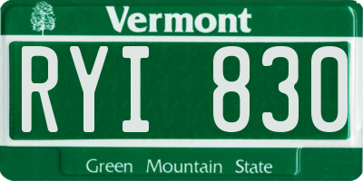 VT license plate RYI830