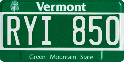 VT license plate RYI850