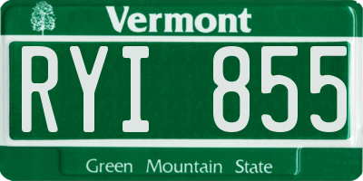 VT license plate RYI855