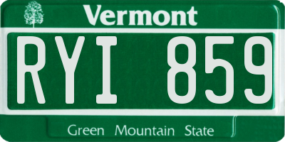 VT license plate RYI859