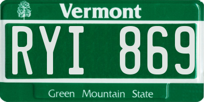 VT license plate RYI869