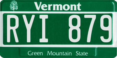 VT license plate RYI879