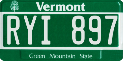 VT license plate RYI897