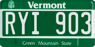 VT license plate RYI903