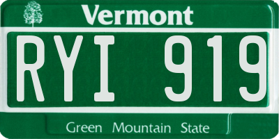 VT license plate RYI919