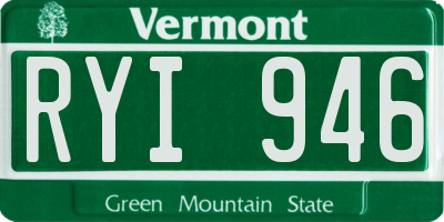 VT license plate RYI946