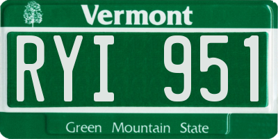 VT license plate RYI951