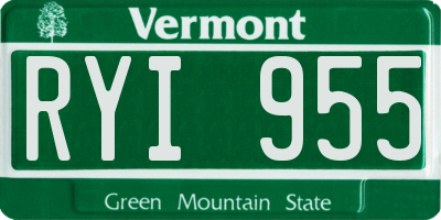 VT license plate RYI955