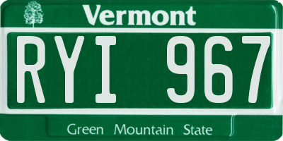 VT license plate RYI967