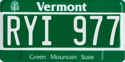 VT license plate RYI977