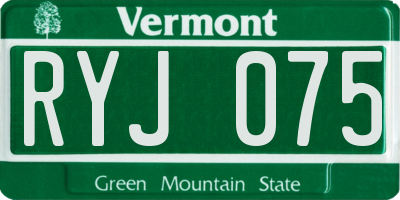 VT license plate RYJ075