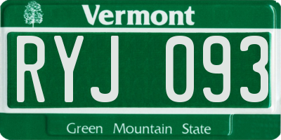 VT license plate RYJ093
