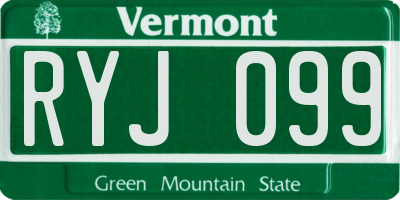 VT license plate RYJ099