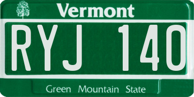 VT license plate RYJ140