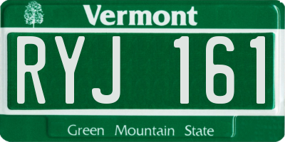 VT license plate RYJ161