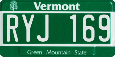 VT license plate RYJ169