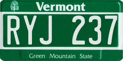 VT license plate RYJ237