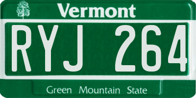 VT license plate RYJ264