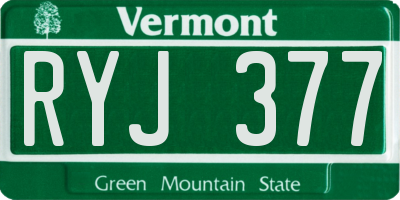 VT license plate RYJ377
