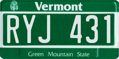 VT license plate RYJ431