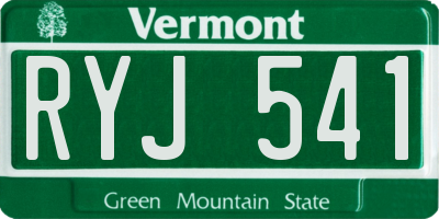 VT license plate RYJ541