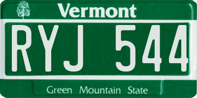 VT license plate RYJ544