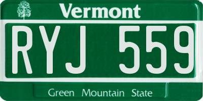 VT license plate RYJ559