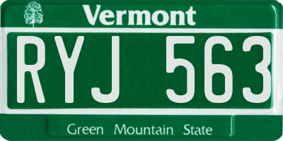 VT license plate RYJ563