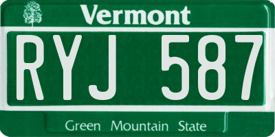 VT license plate RYJ587
