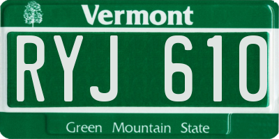 VT license plate RYJ610