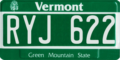 VT license plate RYJ622