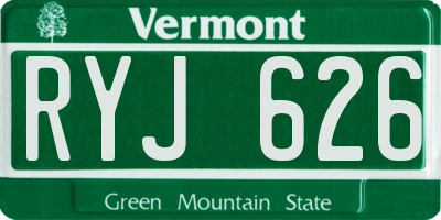 VT license plate RYJ626