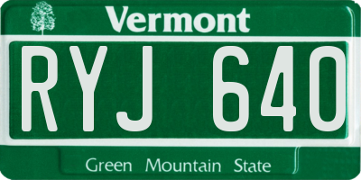 VT license plate RYJ640