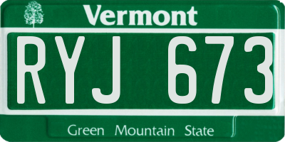 VT license plate RYJ673