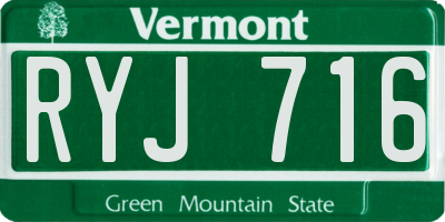 VT license plate RYJ716