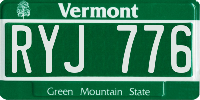 VT license plate RYJ776