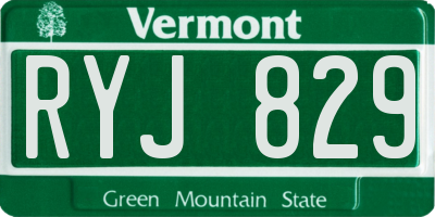 VT license plate RYJ829