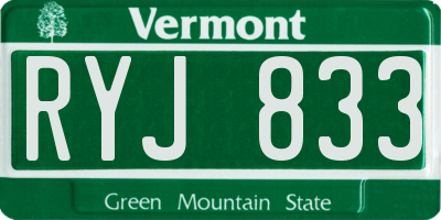 VT license plate RYJ833