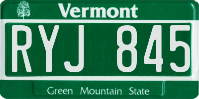 VT license plate RYJ845