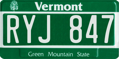 VT license plate RYJ847