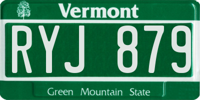 VT license plate RYJ879