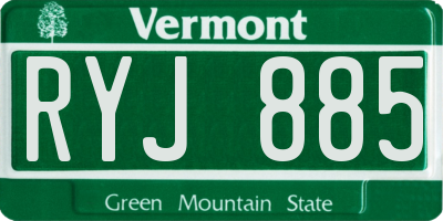 VT license plate RYJ885