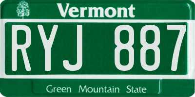 VT license plate RYJ887