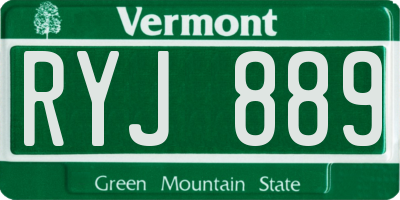 VT license plate RYJ889