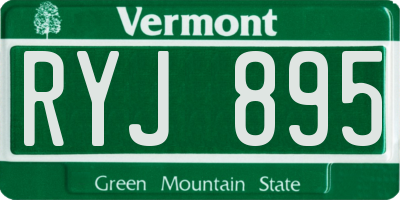 VT license plate RYJ895